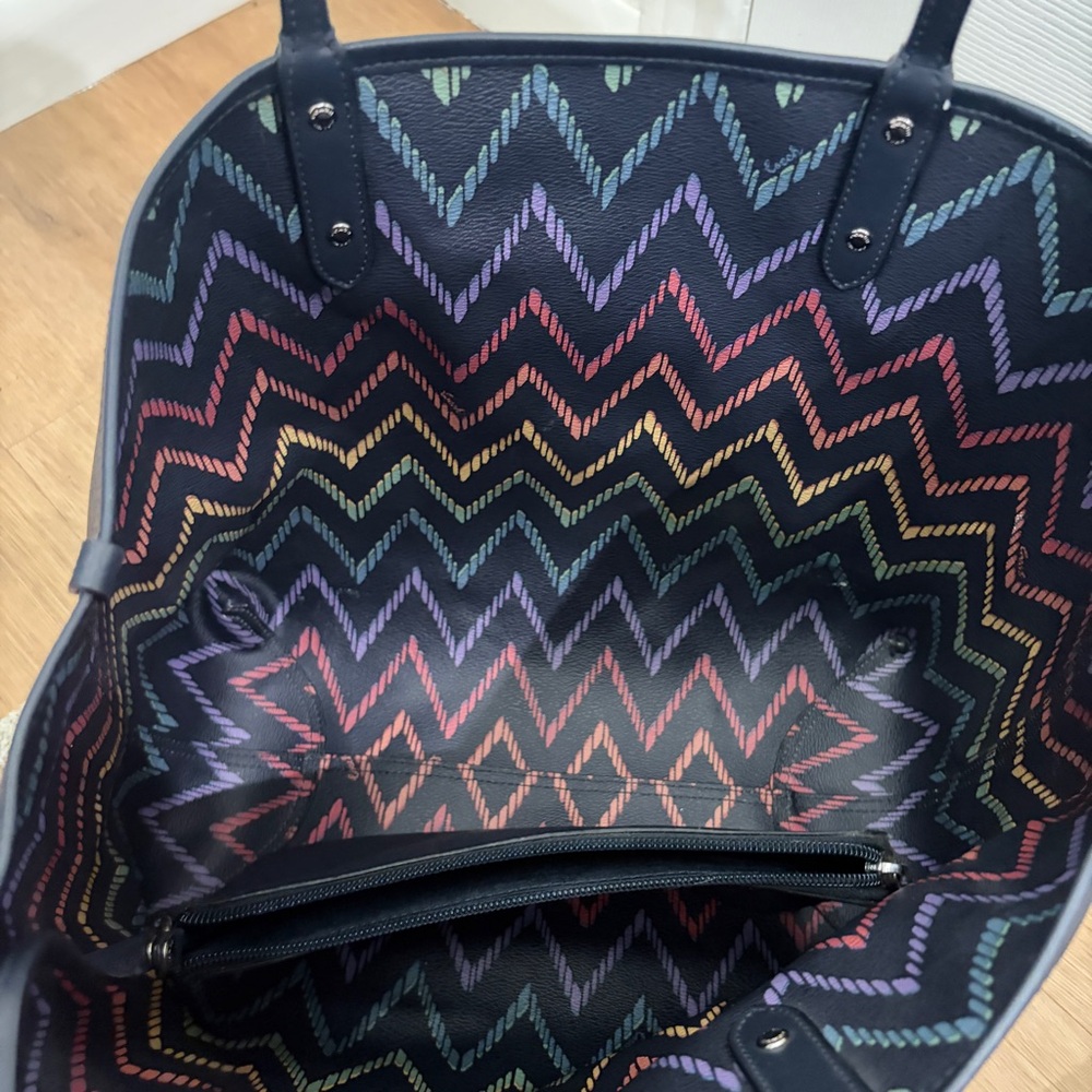 Coach Rainbow Chevron Tote Bag - Picture 14 of 16